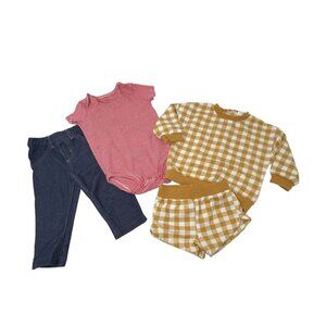 Baby Clothes - Pants,‎ Bodysuit, 2 Piece Gold & Cream Outfit -  Size 9 Month